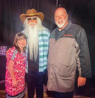 My daughter, Averie, and me with the Oak Ridge Boys member William Lee Golden