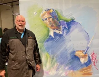 At a golf show where I illustrated the legend Nicklaus
