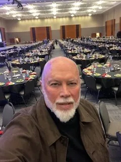 Richard getting ready to present at a national conference