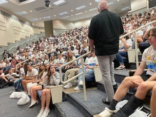 Richard presenting at a student conference